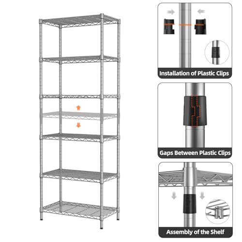 5 Tier Heavy Duty Metal Wire Shelving Unit Q94193