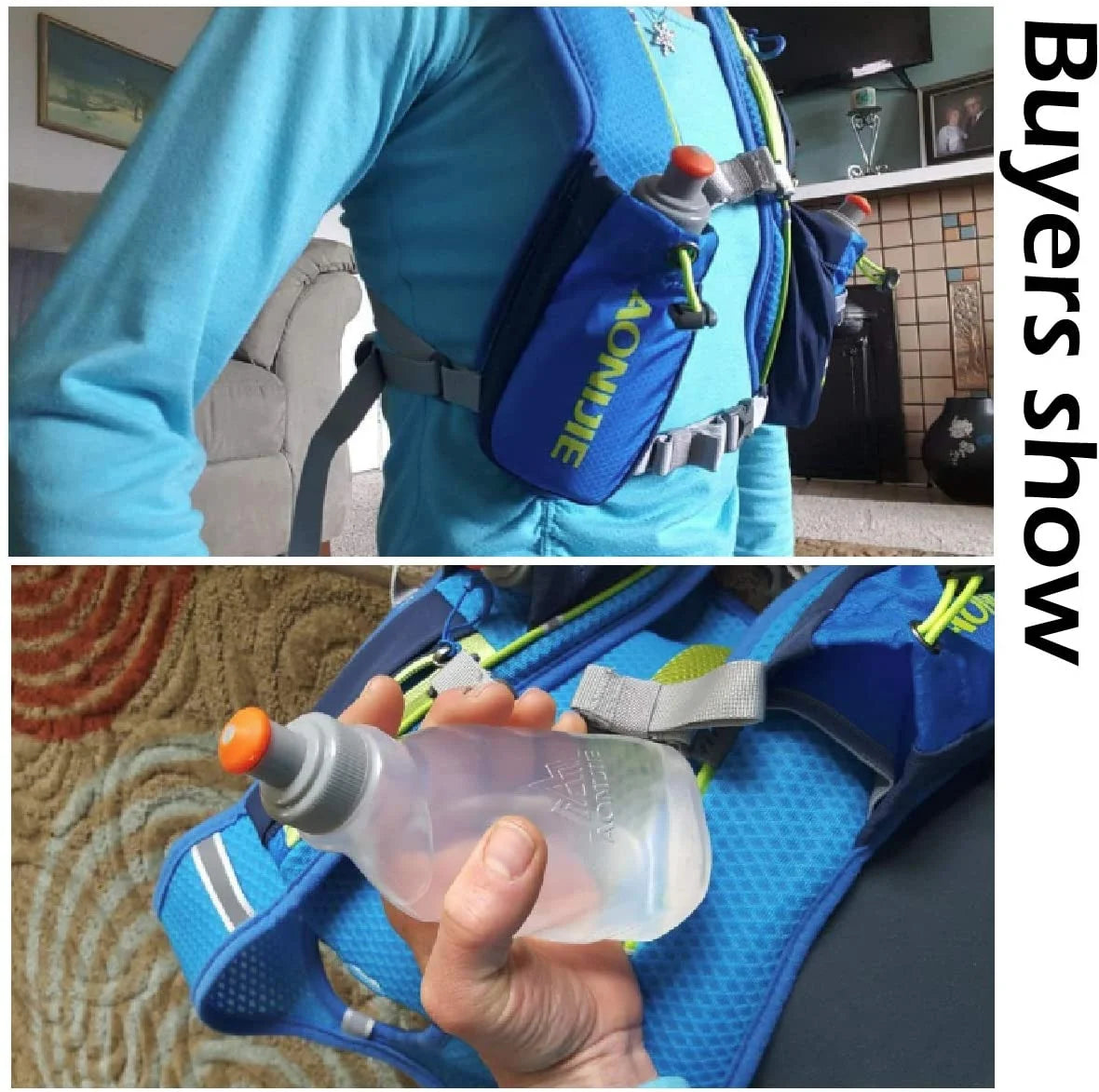 BPA Free Leakproof Water Bottles Flask with Hydration Belt Waist Packs F4152