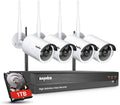1080p 8 Channel Wireless Security Camera System with 4 Pcs Outdoor IP Cameras T874