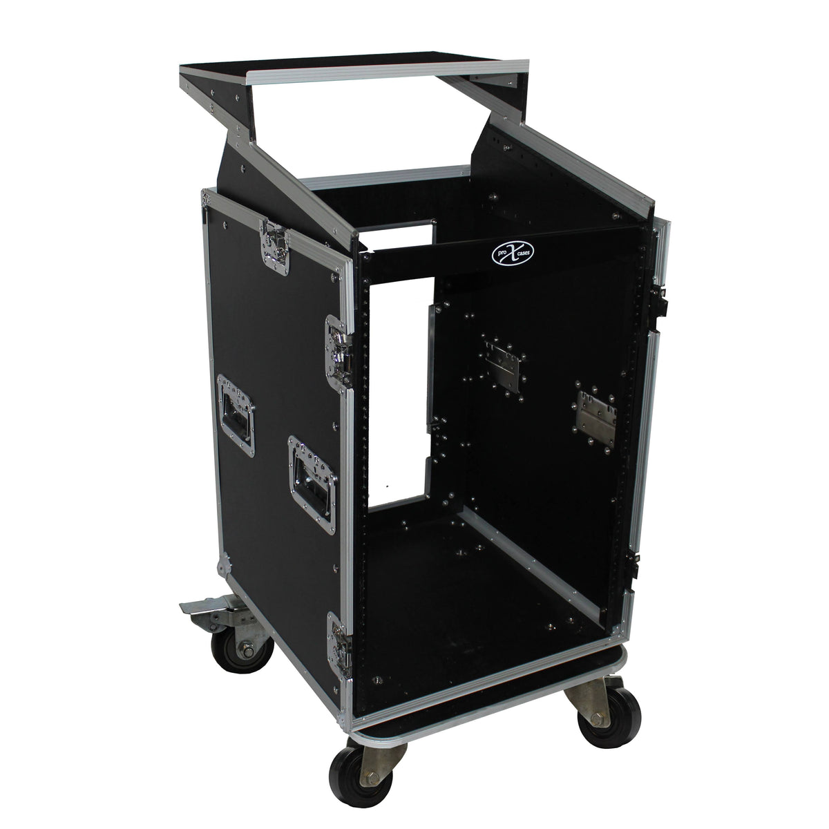 16U Rack 10U Top Mixer DJ Combo Flight Case with Laptop Shelf S7091