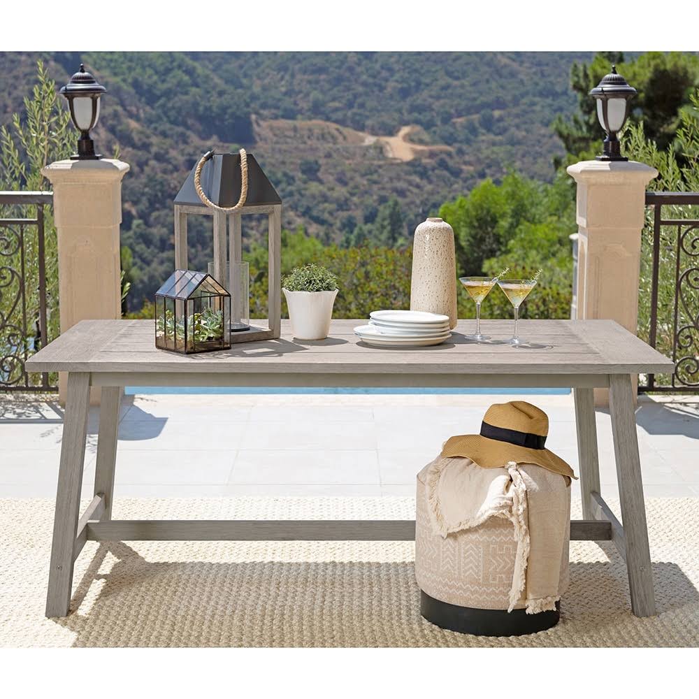 Light Brown Eucalyptus Wood Rectangular Outdoor Dining Table B969