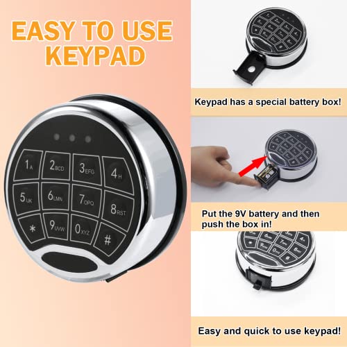 Digital Electronic Keypad Lock with Time Delay and 2 Emergency Keys C1565