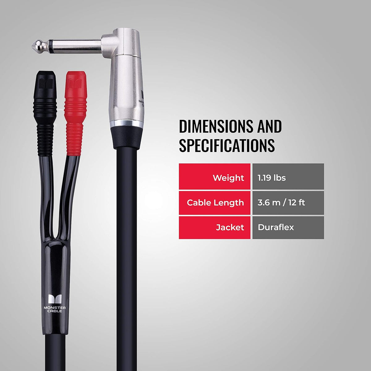 1/4 Inch to Faston Speaker Cable, 12 feet H7806