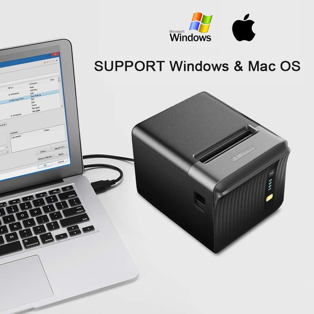 Thermal Receipt Printer with Auto Cutter, USB Serial Ethernet LAN, ESC/POS G480