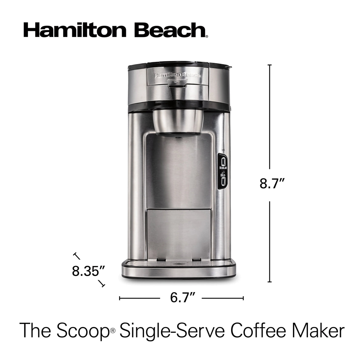 Single-Serve Coffee Maker, 14 oz., Stainless Steel Z22970