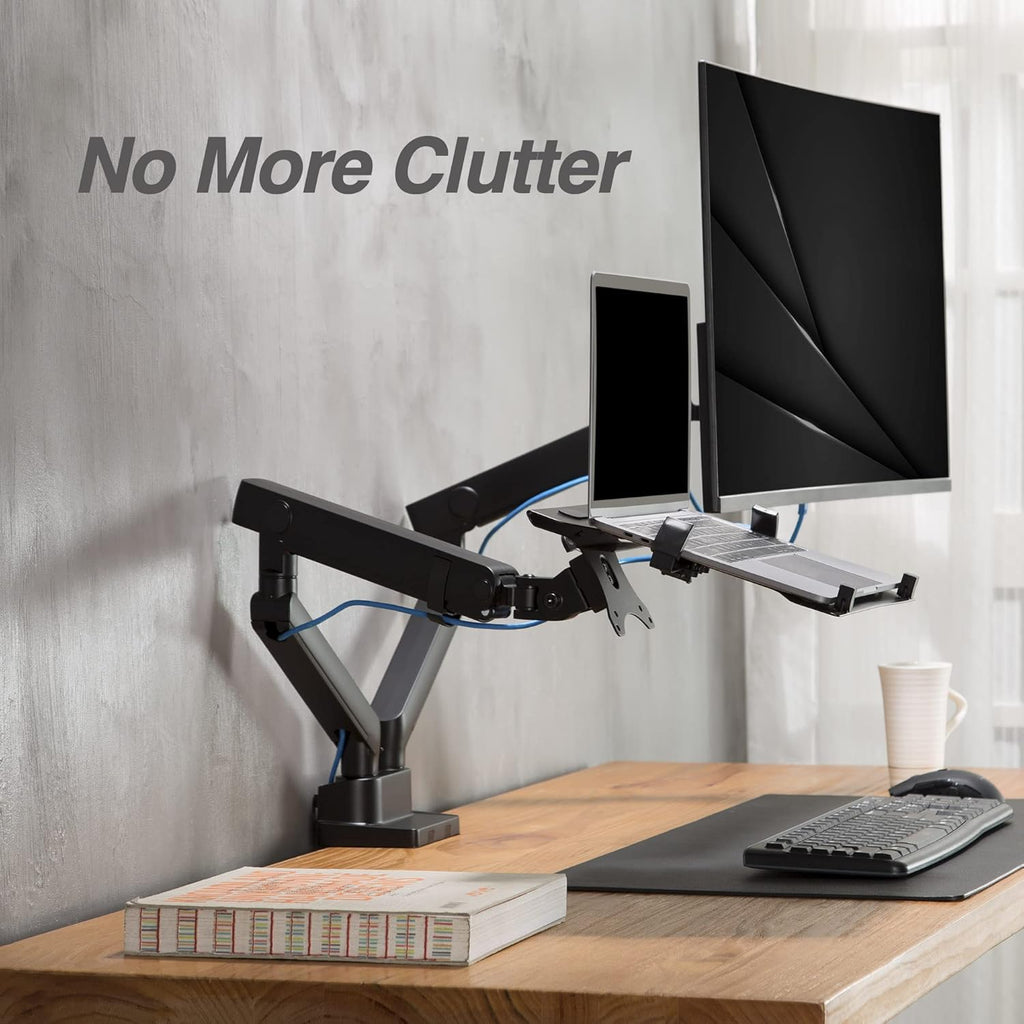 Laptop and Monitor Stand with 2 Full Motion Adjustable Arms P1735
