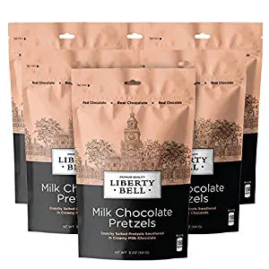Real Milk Chocolate Covered Pretzels, 5-Ounce Bag, Pack of 6 B13966