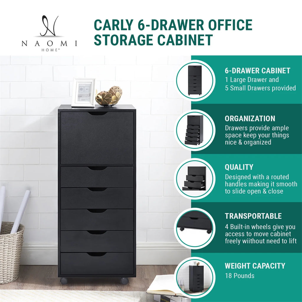 6 Drawer Gray Office Storage Cabinet E309465