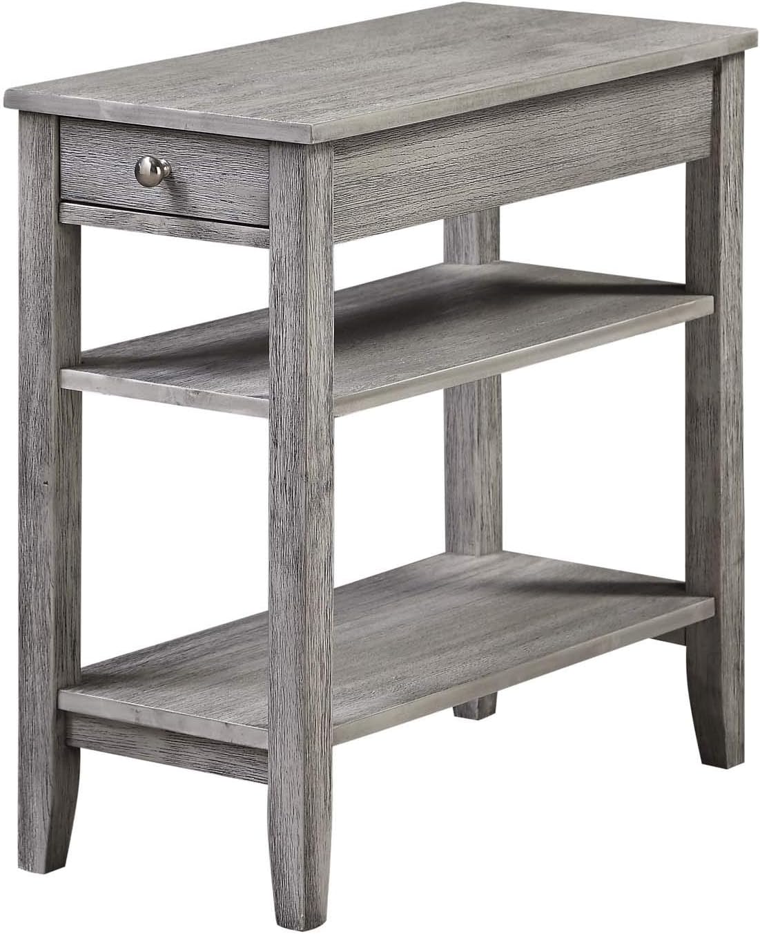 Three Tier End Table with Drawer, Mahogany Q22639