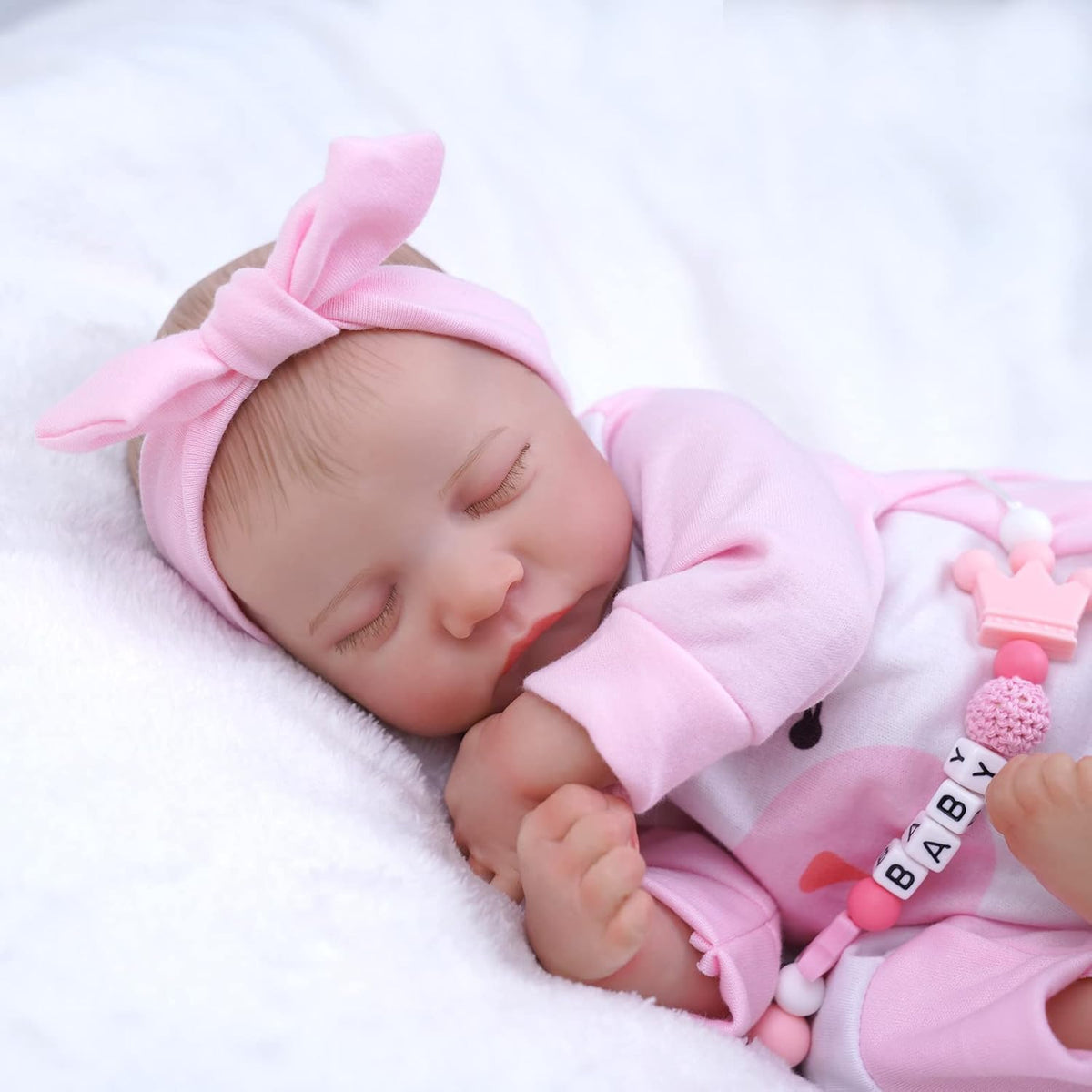 17-Inch Soft Cloth Body Realistic Newborn Baby Dolls with Toy Accessories D762075