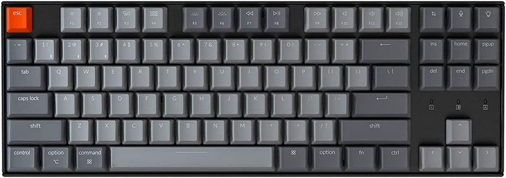 Keychron K8 Tenkeyless Wireless Mechanical Keyboard, RGB Backlight, Bluetooth, Type-C Wired, Gateron G Pro Blue Switch Z8630
