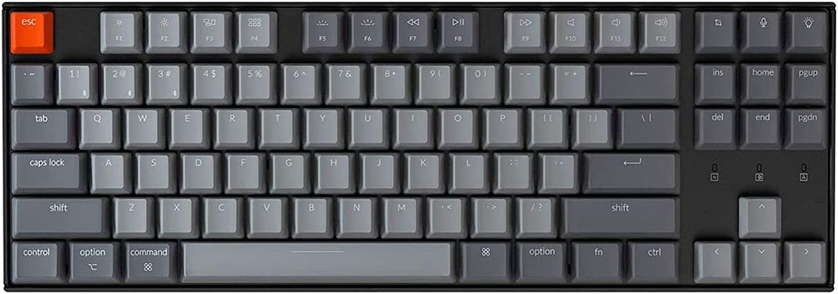 Keychron K8 Tenkeyless Wireless Mechanical Keyboard, RGB Backlight, Bluetooth, Type-C Wired, Gateron G Pro Blue Switch Z8630