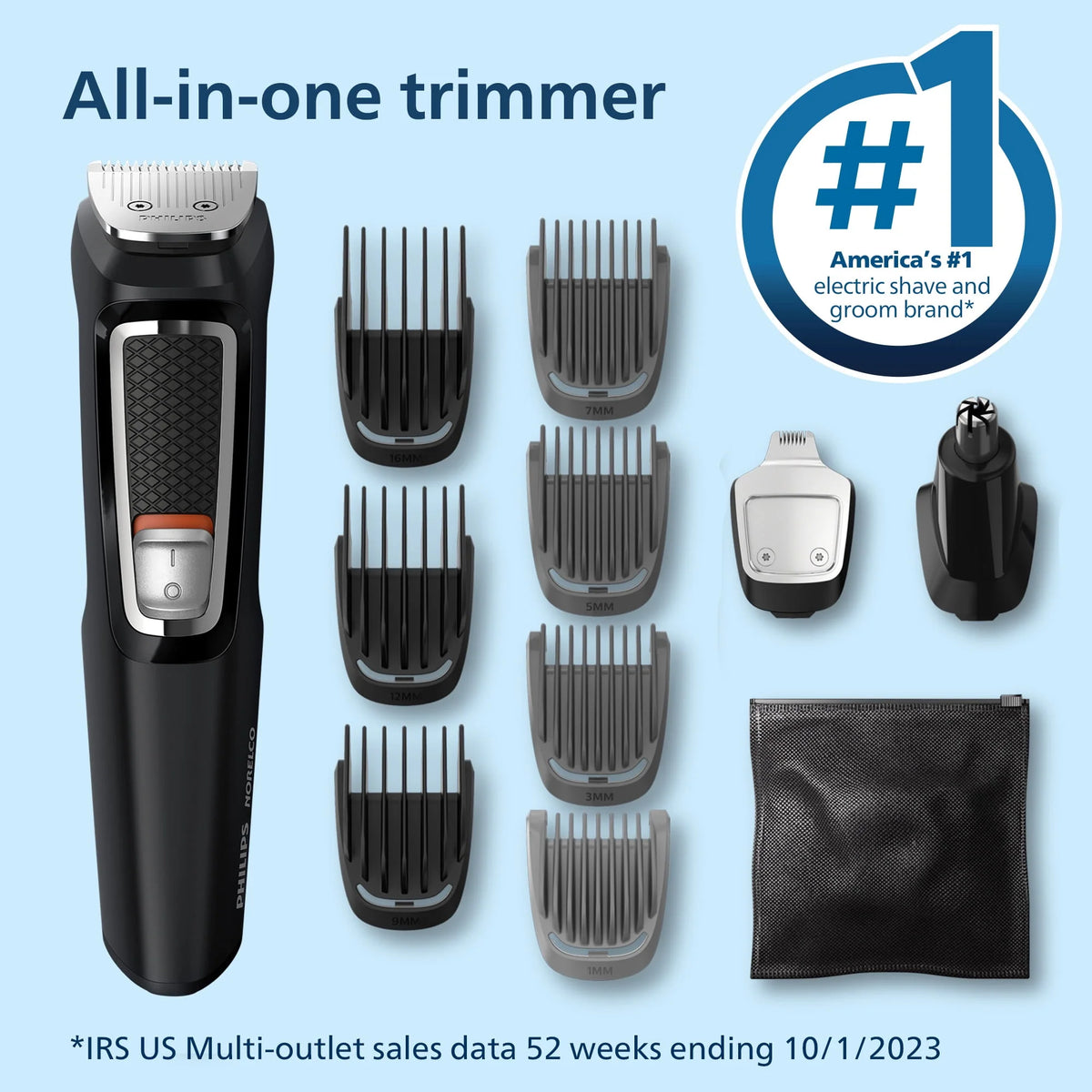 13 Piece Mens Grooming Kit for Beard Face Nose and Ear Hair Y836753