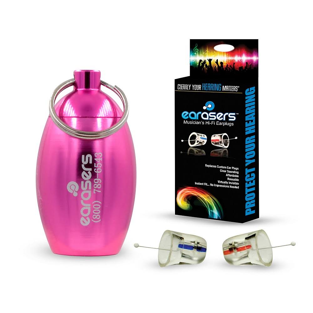 Pink Musicians Earplugs and Carrying Case Bundle Q659