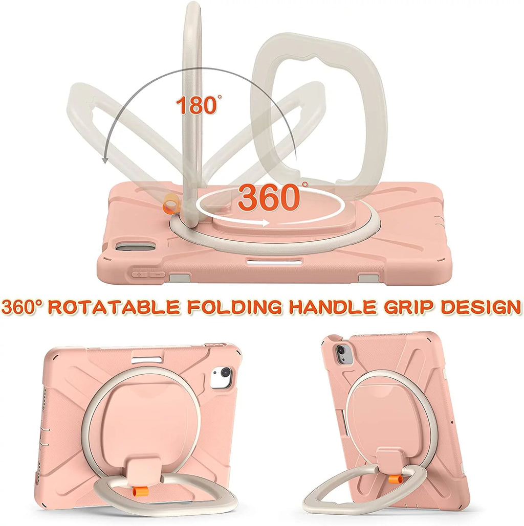 iPad Case with Rotatable Stand Shoulder Strap Pencil Holder Shockproof Silicone I924574