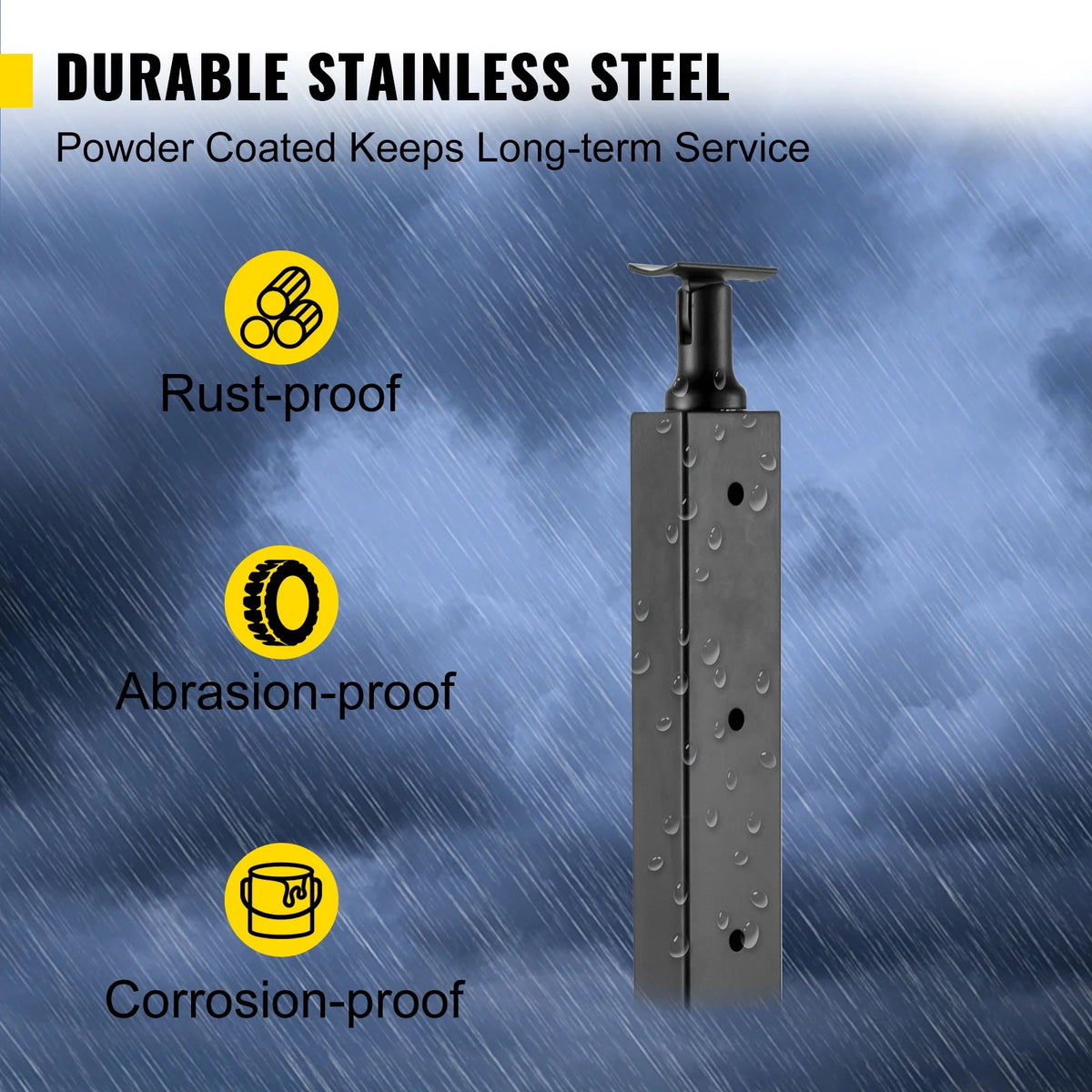 Cable Railing Post 36" Stainless Steel Black B83350