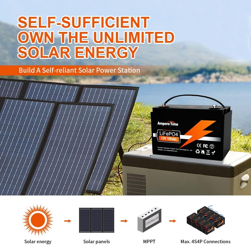 12V 100Ah LiFePO4 Battery with 14.6V 20A Lithium Battery Charger, 100A BMS W499290