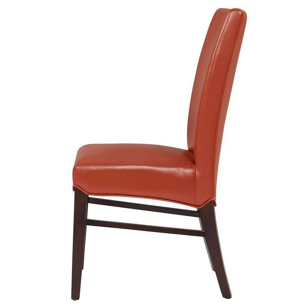 Bonded Leather Dining Chair in Orange (Set of 2) M546