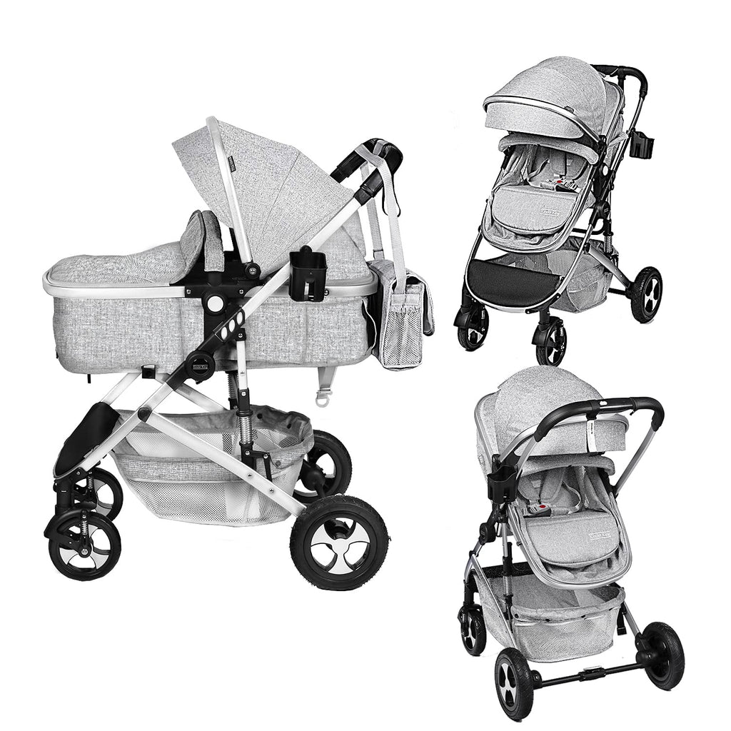 2 in 1 Convertible Baby Stroller, Dark Grey R93317