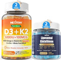 Organic Plant D3 5000 IU + K2 100 mcg + Liposomal Glutathione Gummies R619