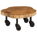 Wooden Coffee Table with Wheels Acacia Wood 23.6 x 21.7 x 9.8 Inches V810541