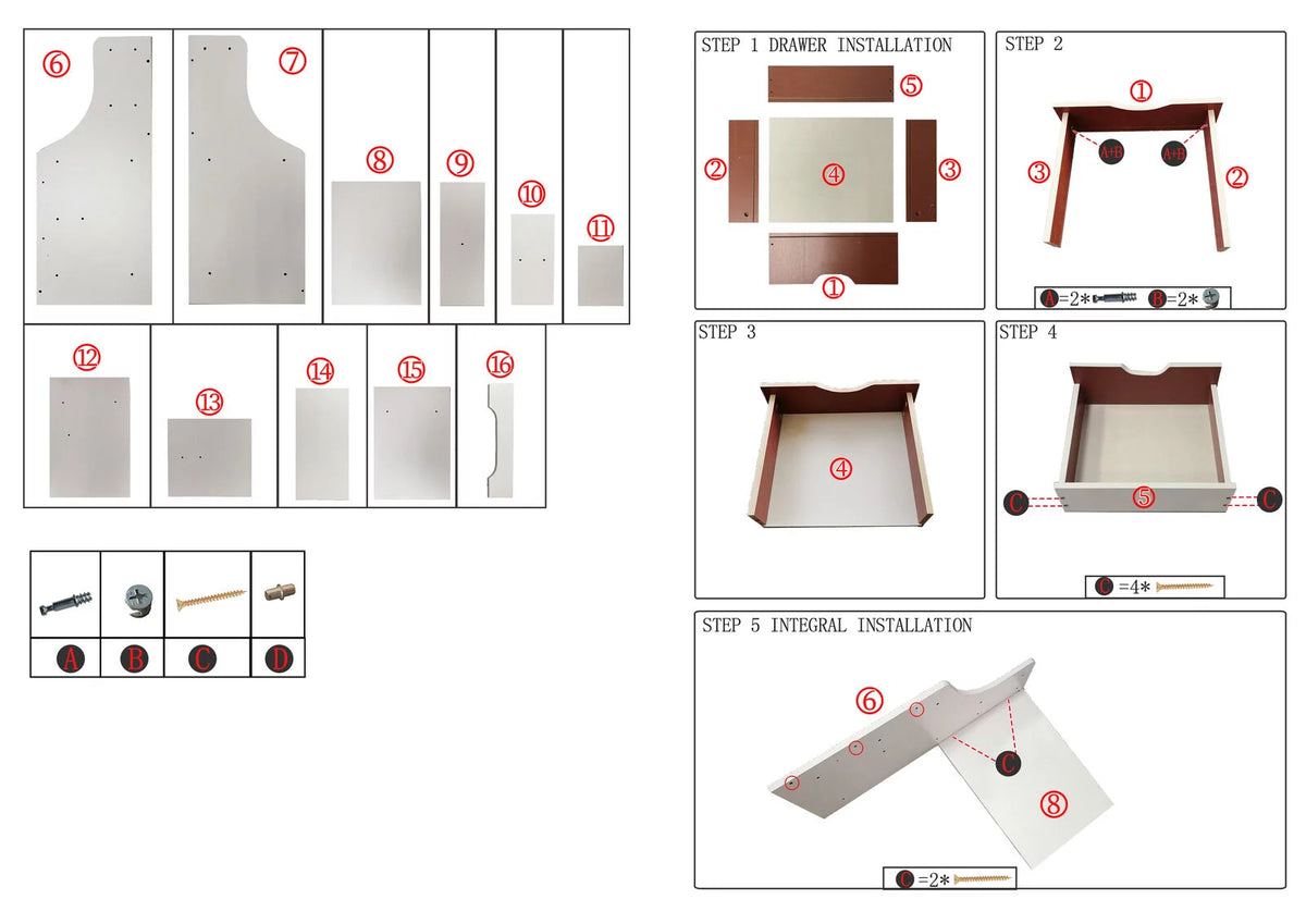 White 2 Drawer Bedside Table D282