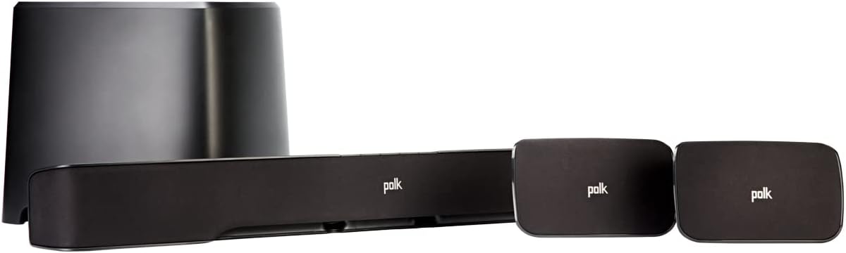 Black 5.1 Channel Wireless Surround Sound System with Sound Bar, Rear Surrounds and Subwoofer A739