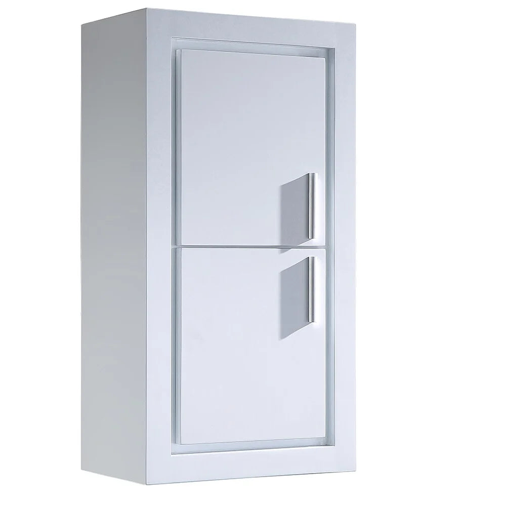 White Bathroom Linen Side Cabinet with 2 Doors Q614054