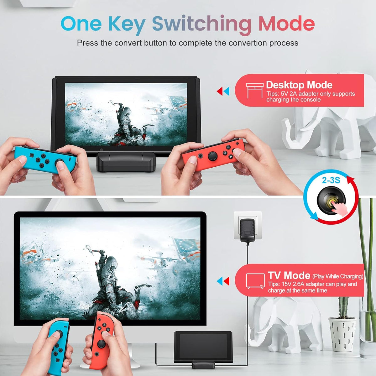 Portable Switch Dock with 4K HDMI Cable O7778