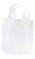 Clear Frosted Plastic Shopping Bags 8 inch x 5 inch x 10 inch Case of 250 H85562