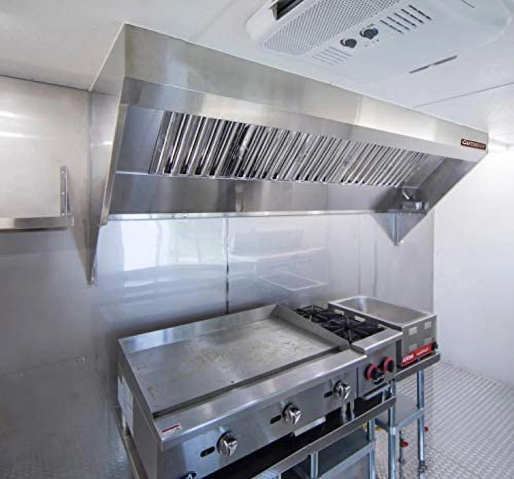 Food Truck Low Profile Exhaust Hood System with Fan and Duct G6084