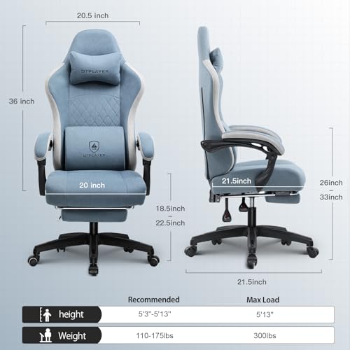 Gaming Chair with Pocket Spring Cushion and Footrest G97468