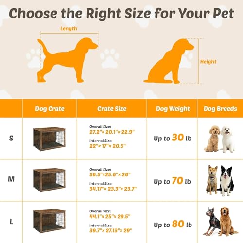 Rustic Brown Wooden Dog Crate 27" L×20" W×23" H I860