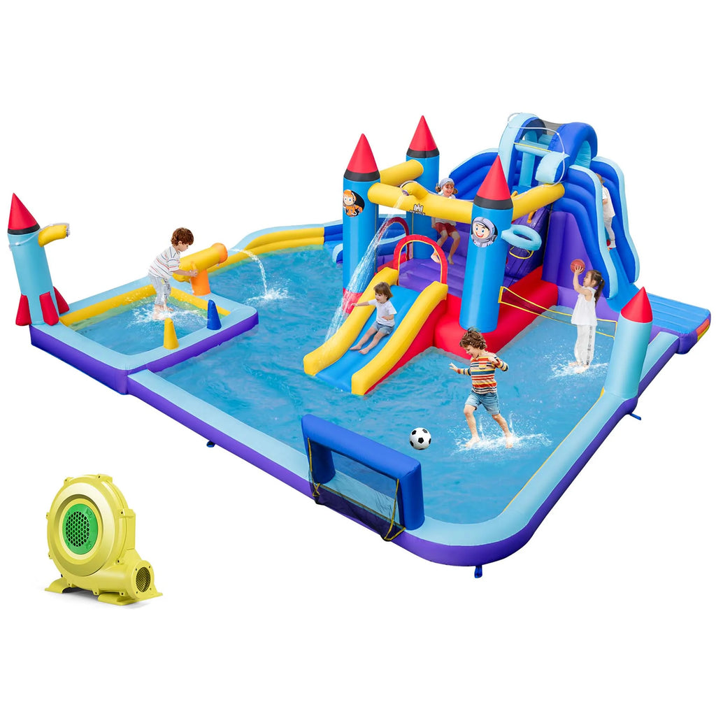 Inflatable Water Slide Park with 2 Slides Splash Pool W14544