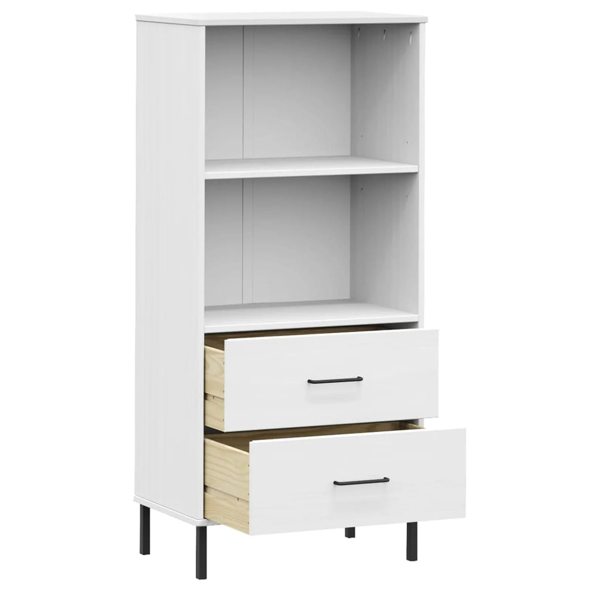 Pine Wood Bookcase with 2 Storage Drawers U427524