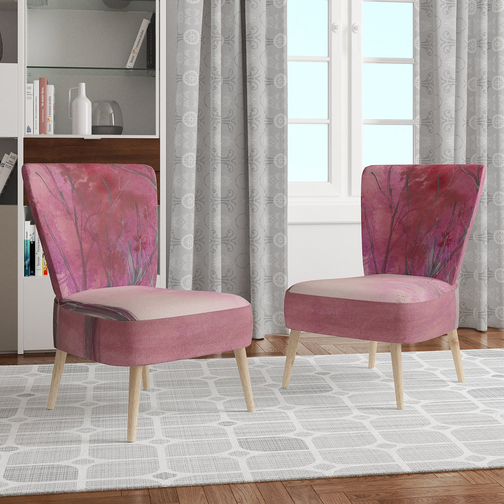 Pink Forest Upholstered Traditional Accent Chair B722092