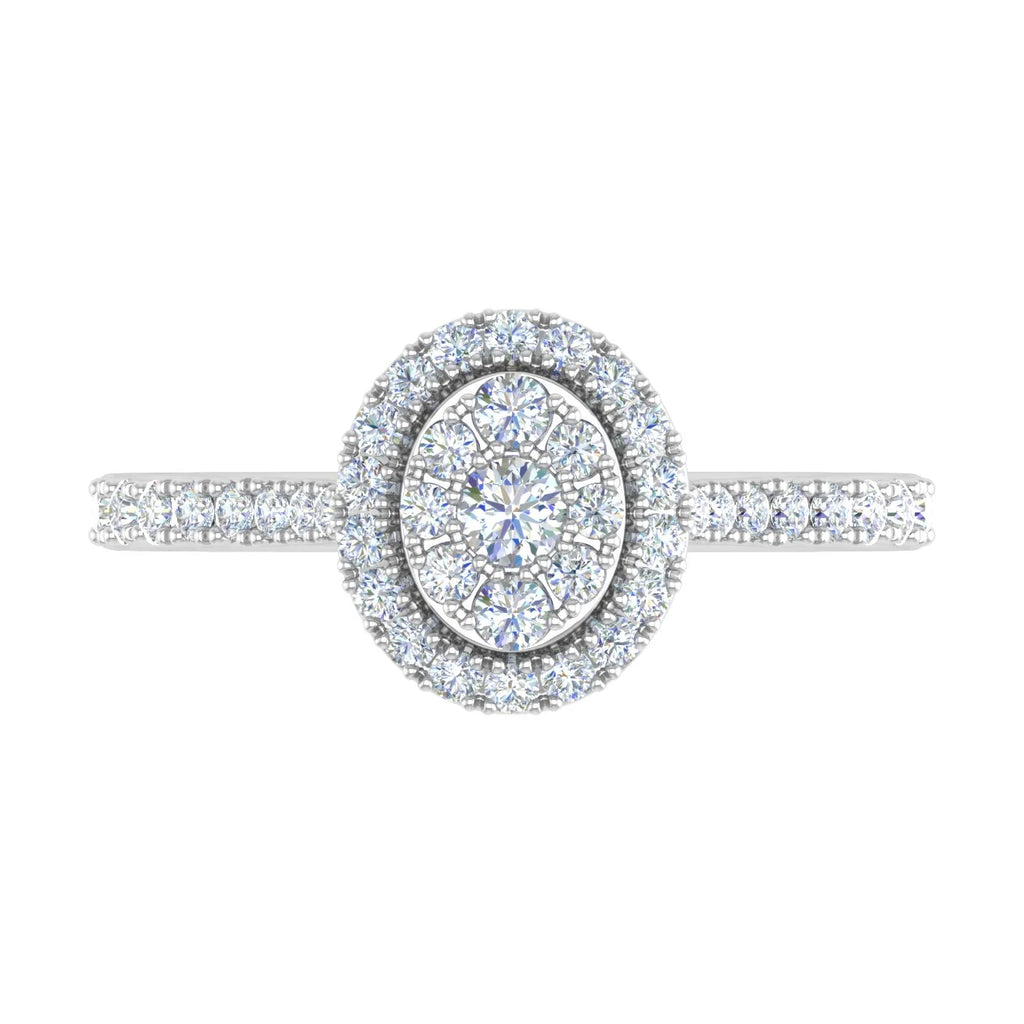 10K Yellow Gold Diamond Cluster Engagement Ring K900