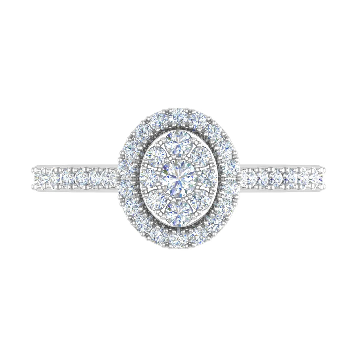 10K Yellow Gold Diamond Cluster Engagement Ring K900