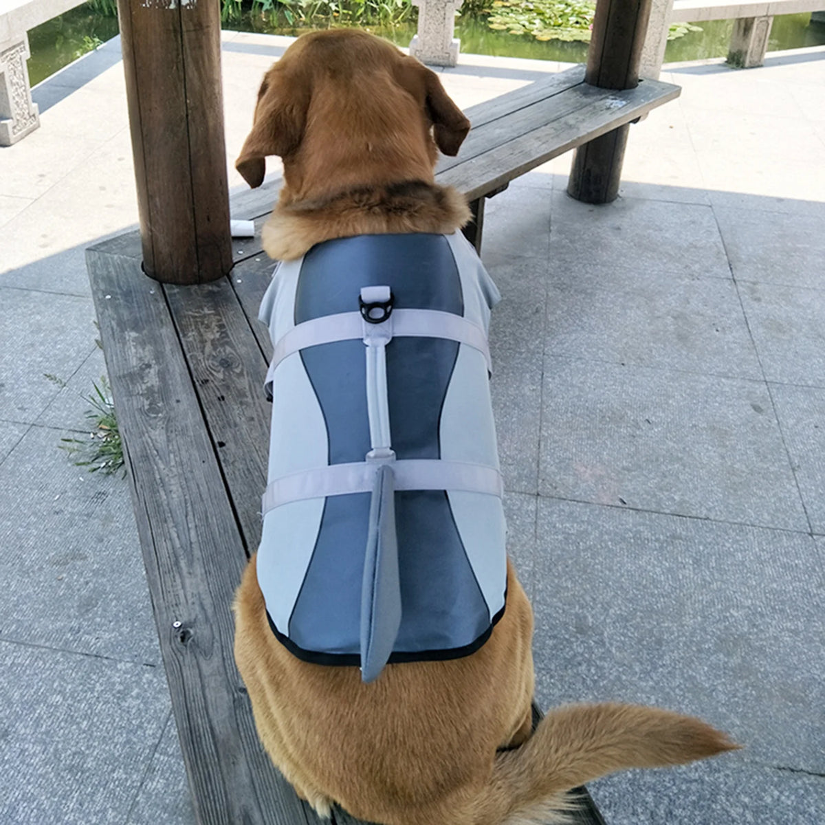 Dog Pet Shark Swimsuit Vest Safety Wear N4821