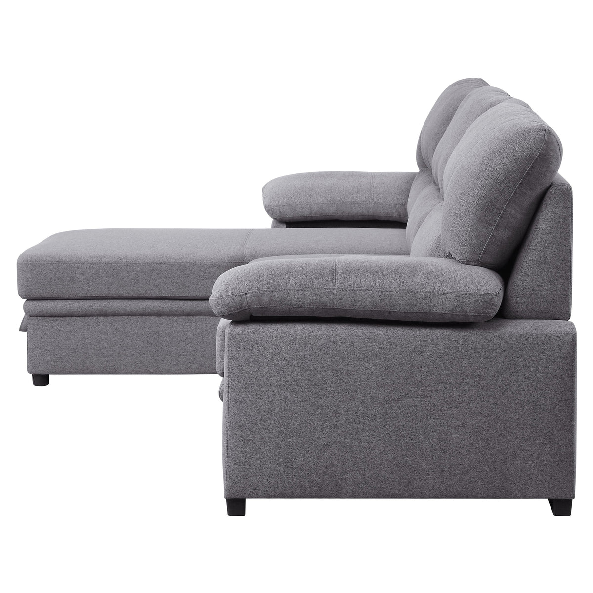 Gray Reversible Sleeper Sectional Sofa L46191