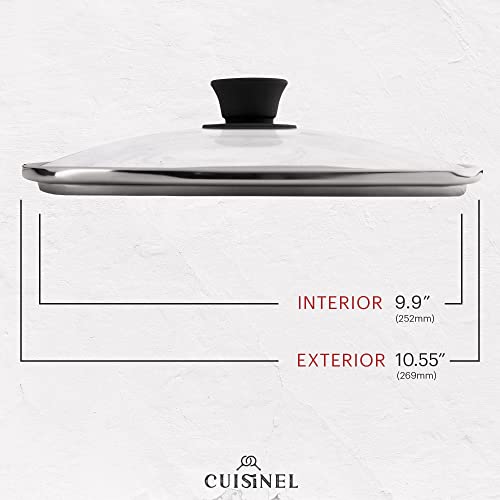 10.5" Pre-Seasoned Cast Iron Square Grill Pan with Glass Lid Y53356