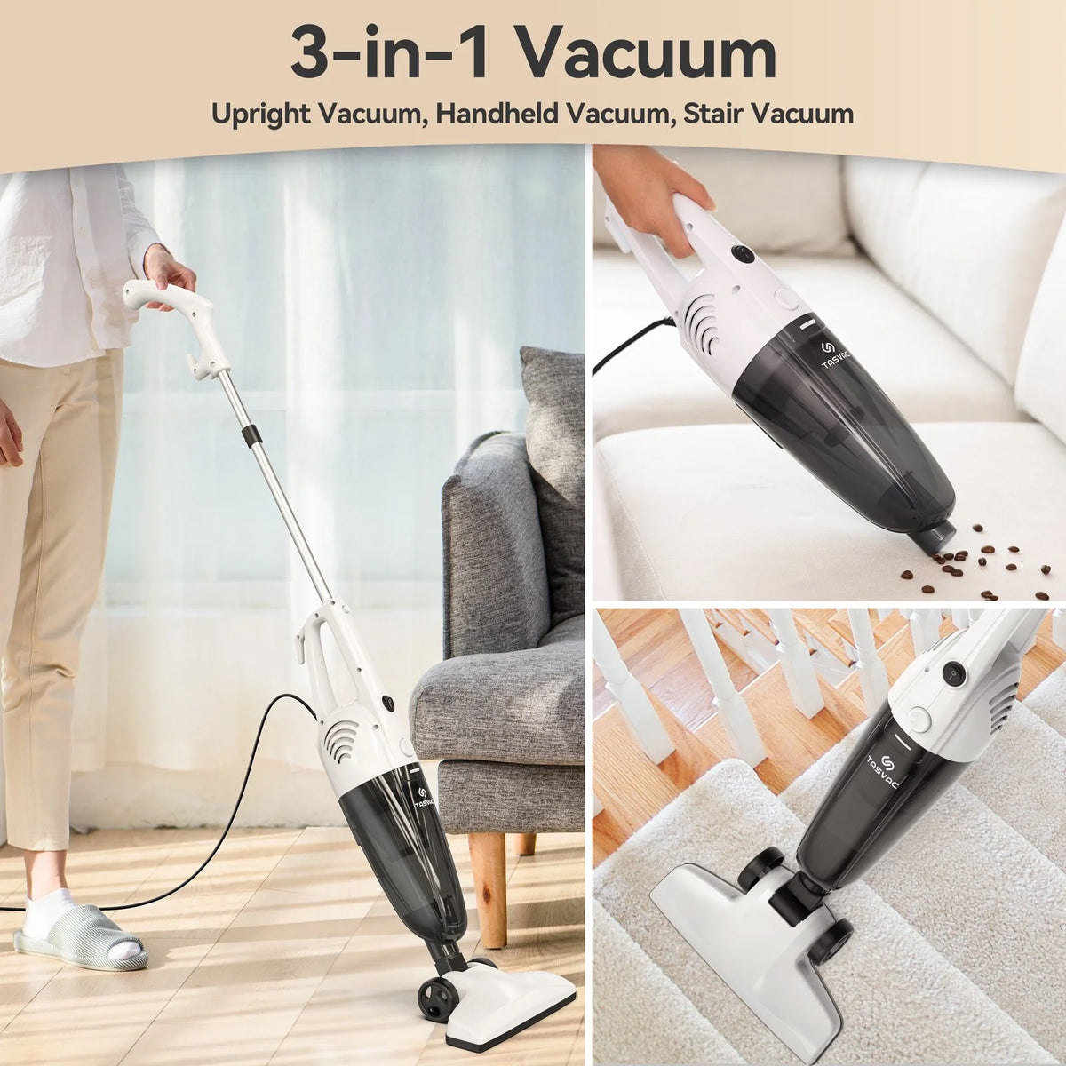 Corded Stick Vacuum Cleaner 18kPa Lightweight 3-in-1 Handheld Vacuum Z3288