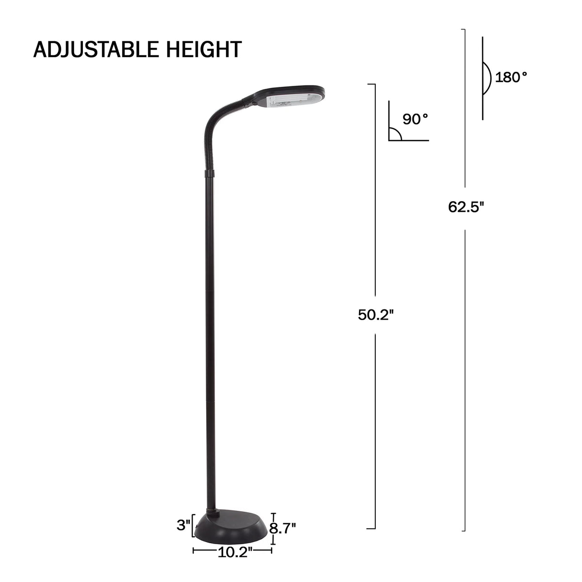 Black Floor Lamp with Bendable Neck J900955