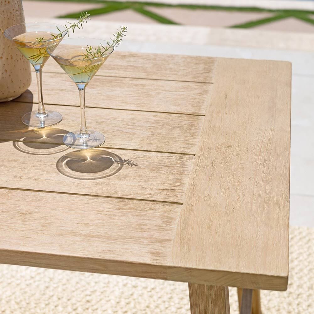 Light Brown Eucalyptus Wood Rectangular Outdoor Dining Table B969