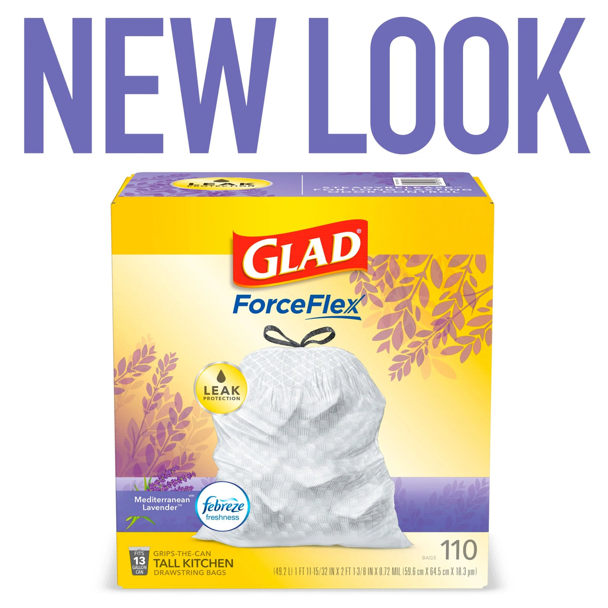 13 Gallon White Drawstring Trash Bags with Febreze Freshness - 110 Count R75775