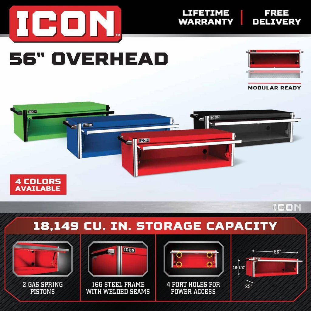 56 in. Overhead Cab, Red N119