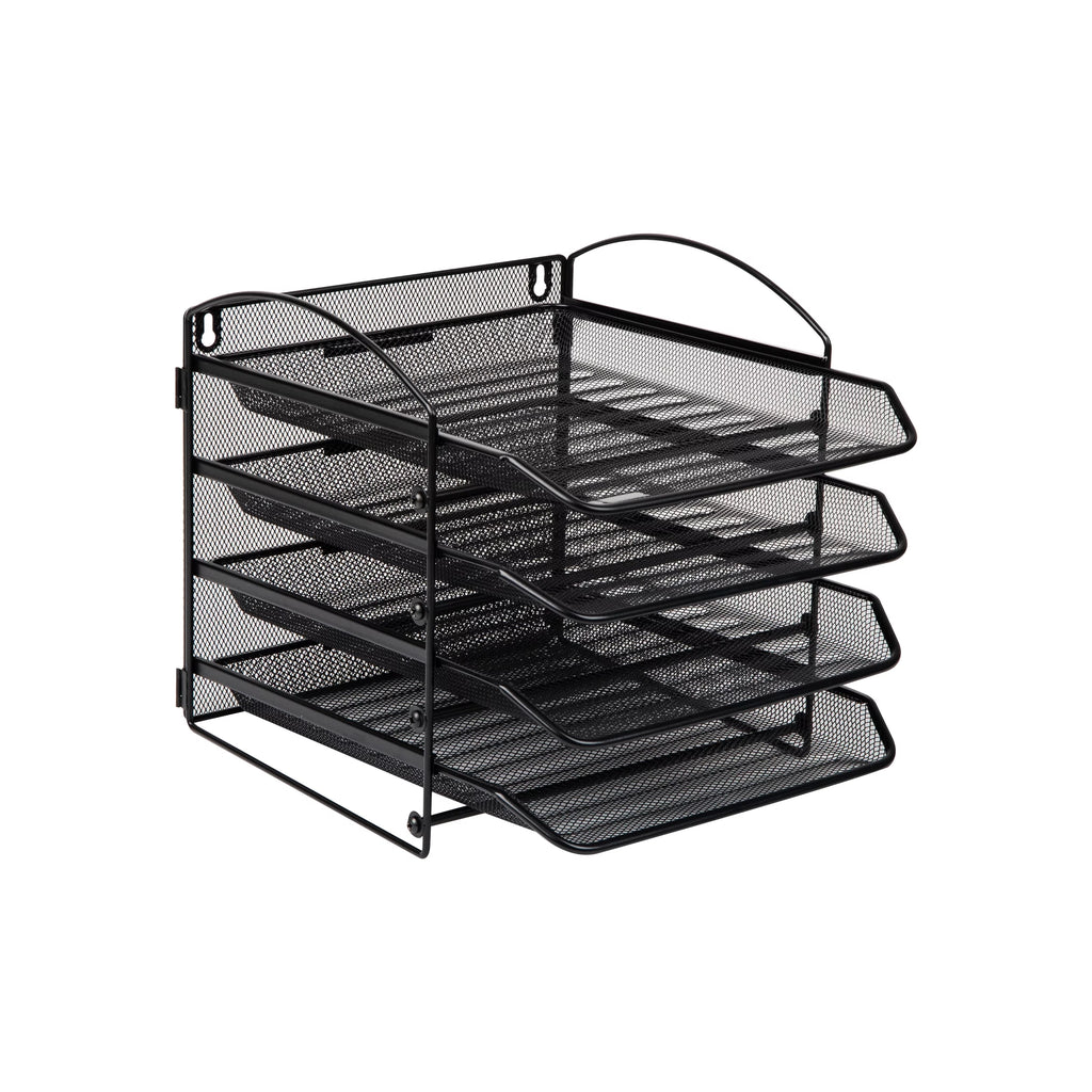 Black Metal Mesh Paper Tray O850104
