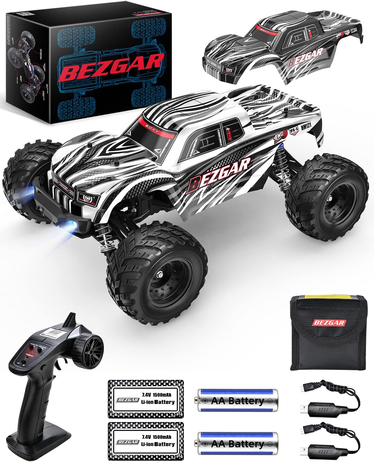 1:12 Scale 4x4 Remote Control Truck with 2 Rechargeable Batteries Z3219