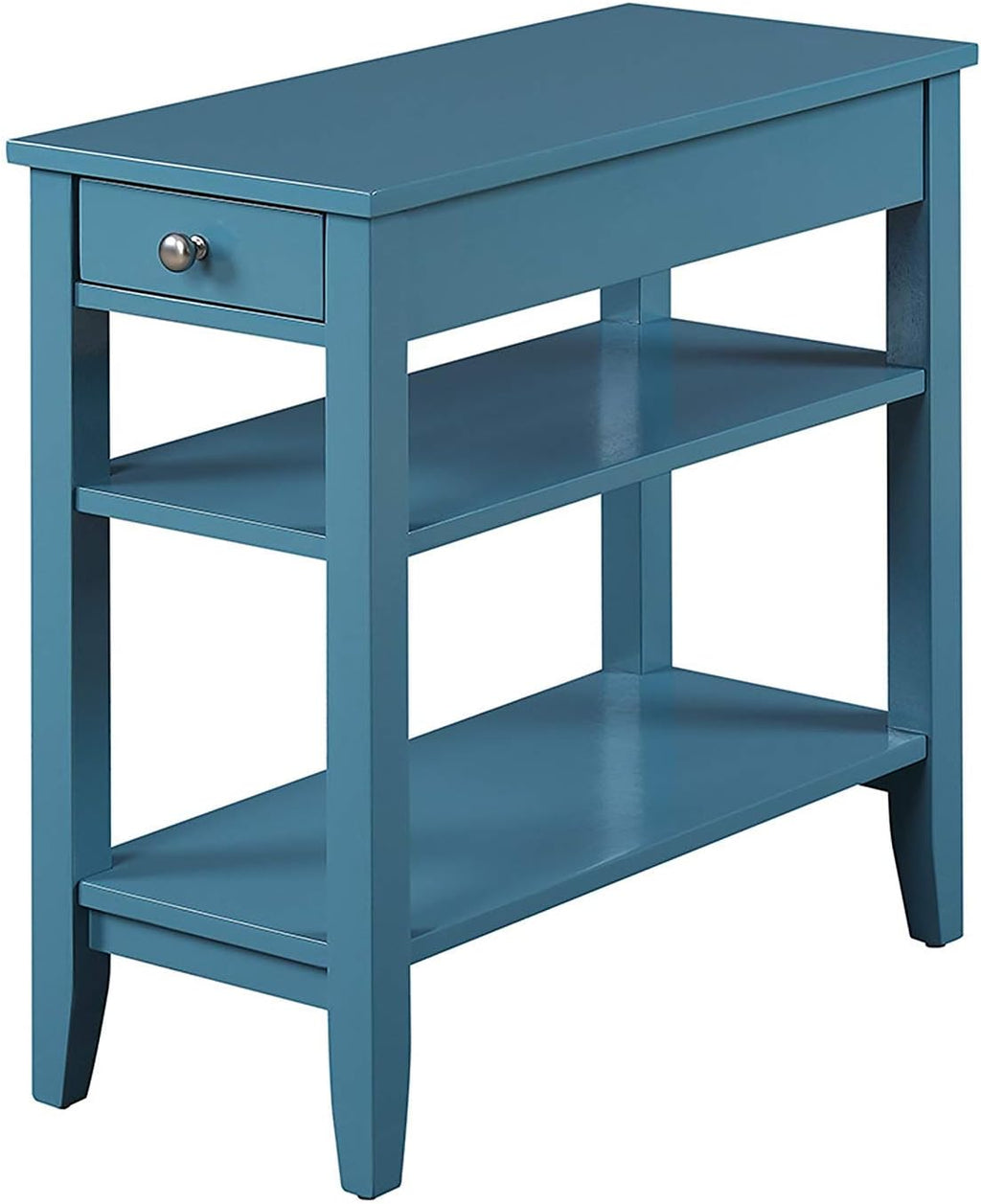Three Tier End Table with Drawer, Mahogany Q22639