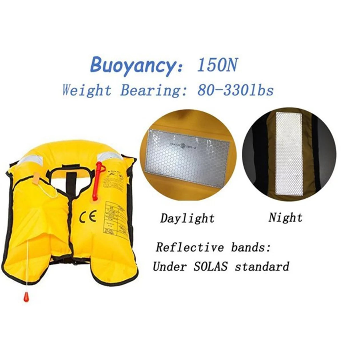 2Pack Automatic Inflatable Life Jacket with Whistle Adult Lifejacket S3351